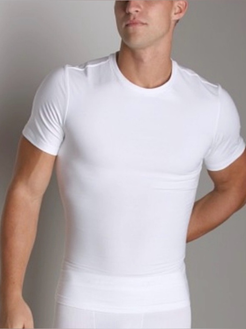 SPANX Men's Cotton Compression Undershirt White M